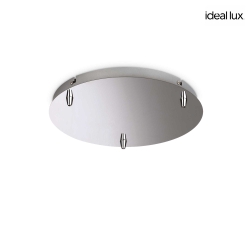 Rosace de plafond 30cm 3 fois, rond, chrome