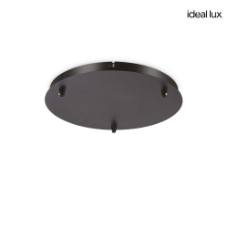 Rosace de plafond 30cm 3 fois, rond, noir