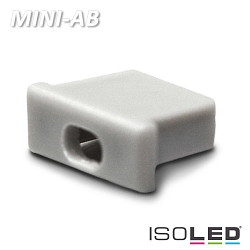 Zubehr fr LED Montageprofil MINI-AB V2 - Endkappe ECC224, steckbar, Kunststoff, silber, mit Kabeldurchfhrung