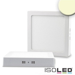 LED ceiling luminaire, IP20, square, 22 x 22cm, incl. transformer, 18W 3000K 1250lm 120, white / diffuse