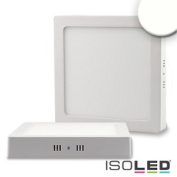 LED ceiling luminaire, IP20, square, 22 x 22cm, incl. transformer, 18W 4000K 1350lm 120, white / diffuse
