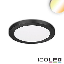 LED Aufbau-/Einbauleuchte Slim Flex, IP44, 6W, ColorSwitch 3000|3500|4000K 510lm 120, Deckenausschnitt variabel, Schwarz