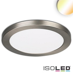 LED Leuchte Slim Flex, IP44, 24W, ColorSwitch 3000|3500|4000K 2040lm 120, Deckenausschnitt variabel, Nickel gebrstet