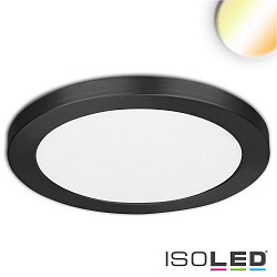 LED Aufbau-/Einbauleuchte Slim Flex, IP44, 24W, ColorSwitch 3000|3500|4000K 2040lm 120, Deckenausschnitt variabel, Schwarz