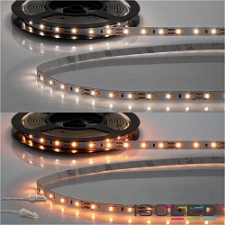 LED CRI919 / 940 MiniAMP Flex strip, 12V, 10W, dynamic white, both sided cable with male plug, 250cm