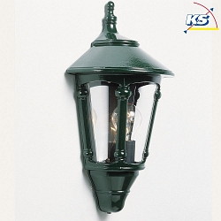 Wall luminaire VIRGO, E27 max. 60W, green, aluminium/ smoked acrylic glass