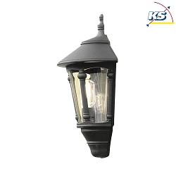 Wall luminaire VIRGO, E27 max. 60W, black aluminium / smoked acrylic glass