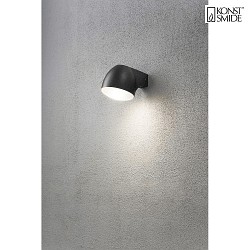 HighPower LED Auen-Wandleuchte FERRARA, 4W, 3000K, 240lm, IP44, Aluminium / Glas, schwarz