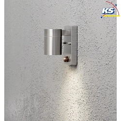 Luminaire mural dextrieur MODENA Bas, avec dtecteur de mouvement GU10 IP44, acier inoxydable, transparent