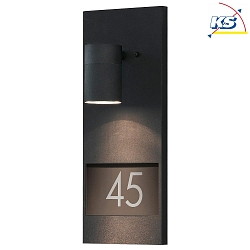 Luminaire mural dextrieur MODENA GU10 IP44, noir , transparent