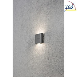 HighPower LED Auen-Wandleuchte CHIERI SLIM, Up/Down, 2x3W 3000K 450lm, Anthrazit, Aluminium / Acrylglas opal