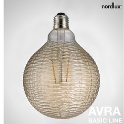 Nordlux LED-Deko-Globe AVRA BASIC LINE, DENT,  12.5cm, Hhe 17.7cm,  E27 2W 2200K 130lm 360, Bernstein