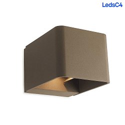 wall and ceiling luminaire WILSON SQUARE LED up / down, adjustable, on/off IP65, brown 