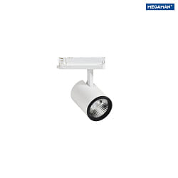 Projecteur triphas MARCO 2 90 DBT pivotant, rotatif IP20, couvert de poudre, transparent, blanche 