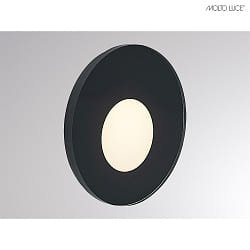 LED Wandeinbauleuchte WALL 68R GLASS 4W 2700/3000/4000K (CCT) CRI>90 IP20 rund dimmbar schwarz