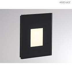 LED Wandeinbauleuchte WALL 68R GLASS 4W 2700/3000/4000K (CCT) CRI>90 IP20 eckig dimmbar schwarz