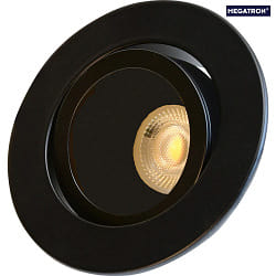 Plafonnier encastr DECOCLIC rond, pivotant IP20, noir gradable