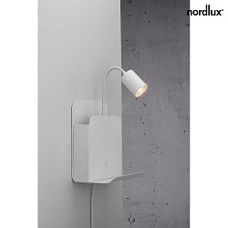 Lampada da parete ROOMI GU10 IP20, Opaco, Nero, Bianco