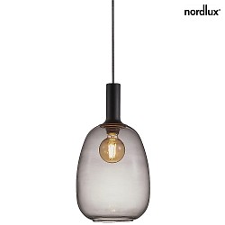 Pendant luminaire ALTON 23, E27, IP20, black/smoky