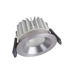 LED Einbauleuchte SPOT DIM, IP44/IP20,  8.1cm, dimmbar, Alu / PMMA, 8W 4000K 670lm 36, silber