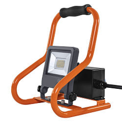 LED Flutlicht-Strahler WORKLIGHTS R-STAND SOCKET (GEN 2), IP44 IK06, mit Steckerkabel + 2 Steckdosen, 20W 4000K 1700lm 120