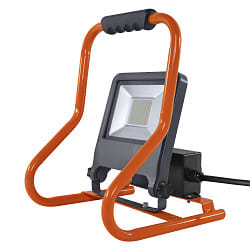 LED Flutlicht-Strahler WORKLIGHTS R-STAND SOCKET (GEN 2), IP44 IK06, mit Steckerkabel + 2 Steckdosen, 50W 4000K 4500lm 120