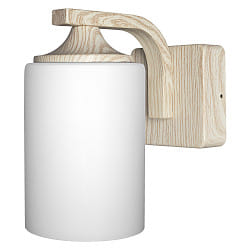 Outdoor Wandleuchte ENDURA CLASSIC LANTERN CYLINDER, IP44, E27,  Aluminium / Opalglas, Holz-Dekor