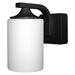 Outdoor Wandleuchte ENDURA CLASSIC LANTERN CYLINDER, IP44, E27,  Aluminium / Opalglas, Schwarz