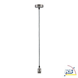 Luminaire  suspension VINTAGE E27, gris, nickel bross gradable