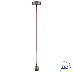 Luminaire  suspension VINTAGE E27, nickel bross, rouge gradable