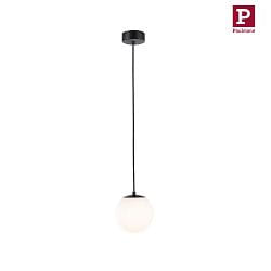 LED Pendelleuchte GOVE Badleuchte, 9W, IP44, Glas satiniert, schwarz matt