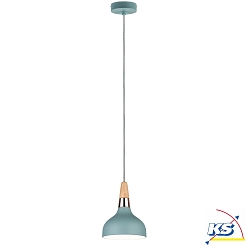 Luminaire  suspension NEORDIC JUNA  1 flamme E14, vert clair, bois, cuivre gradable