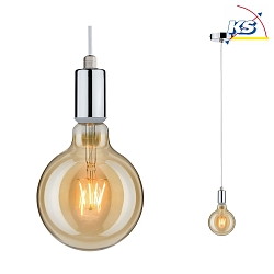 Pendant luminaire LARUS, IP44, 230V E27 max. 20W, metal, chrome