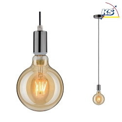 Pendant luminaire LARUS, IP44, 230V E27 max. 20W, metal, black chrome