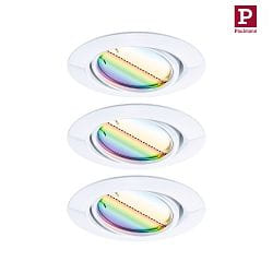 Lumire encastre BASE COIN LED pivotant, lot de 3, RGBW, contrlable par ZigBee LED IP20