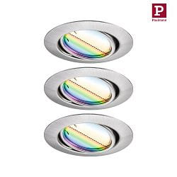 Lumire encastre BASE COIN LED pivotant, lot de 3, RGBW, contrlable par ZigBee LED IP20