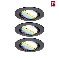 Lumire encastre BASE COIN LED pivotant, lot de 3, RGBW, contrlable par ZigBee LED IP20