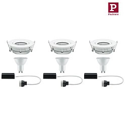 3er-Set Outdoor LED Einbauspot NOVA, IP65, rund, inkl. 3x GU10 7W 2700K 460lm 36, schwenkbar, wei