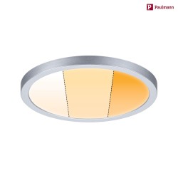 LED Einbau-Panel AREO VariFit DTW, IP44/20, rund,  17.5cm, 15W 4000/3000/2000K, Dim-to-Warm (3-stufig), chrom matt