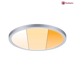 LED Einbau-Panel AREO VariFit DTW, IP44/20, rund,  23cm, 18W 4000/3000/2000K, Dim-to-Warm (3-stufig), chrom matt