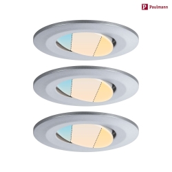 Lumire encastre CALLA pivotant, lot de 3 IP65, chrom mat gradable 5W 430 | 550lm 3000K 100 100 CRI >80