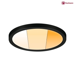 LED Einbau-Panel AREO VariFit DTW, IP44/20, rund,  17.5cm, 15W 4000/3000/2000K, Dim-to-Warm (3-stufig), schwarz matt