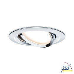 Lumire encastre NOVA PLUS COIN rond, pivotant IP23, chrome gradable 6,8W 2.700K