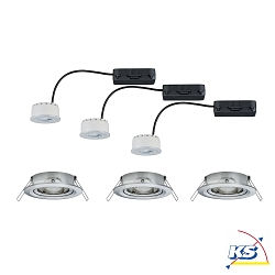 Luce da incasso REFLECTOR COIN LED girevole, Set di 3 IP23, ferro spazzolato dimmerabile 3x6,8W 2.700K 38 38