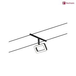 LED Seilsystem CORDUO FRAME, Einzelspot, 12V DC, 5x 4.8W 3000K, Schwarz matt / Chrom