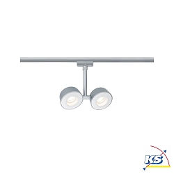 1-Phasen LED Schienenspot URAIL DOUBLE PELLET, 2x 4W 2700K 40, dimmbar, Chrom matt/Wei