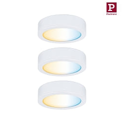 Luminaires pour meuble DISC LED BASIS SET CCT Switch, lot de 3 IP20, blanc mat gradable