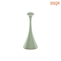 battery table lamp NUDROP MINI IP54, sage green dimmable