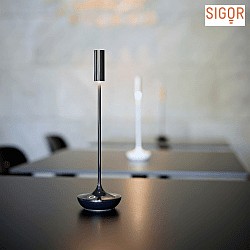 Lampe de table  accu NUCANDLE IP54, scintillant, noir gradable