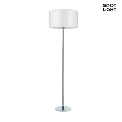 Floor lamp MAX IMA, E27, chrome base, shade white